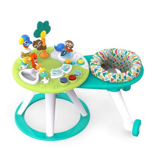 Bright Starts Around We Go 2in1 Walk-Around Activity Center & Table – Tropic Cool