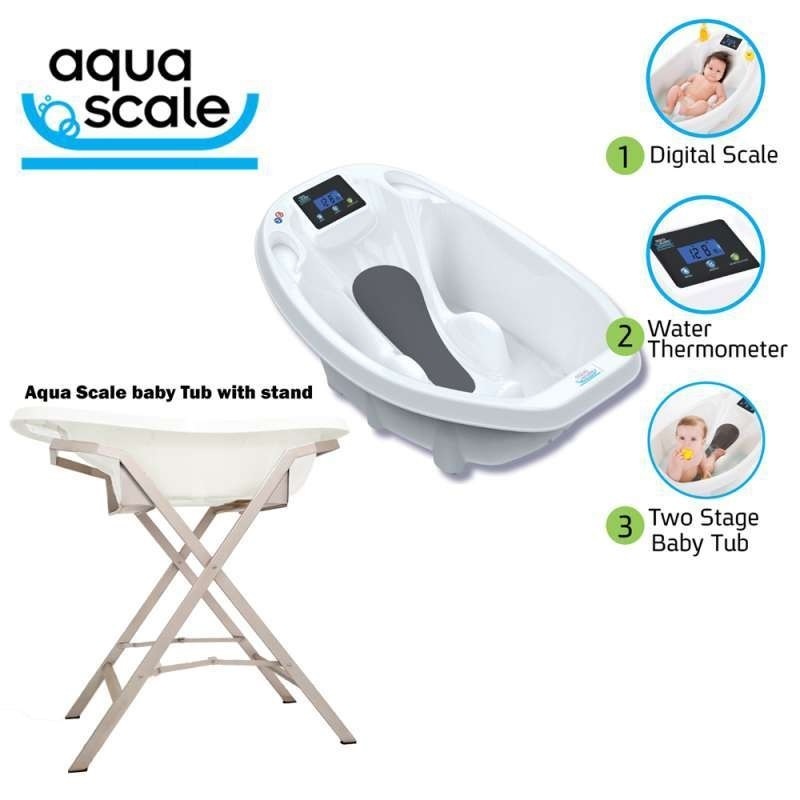 AquaScale 3in1 Bak Mandi dan Timbangan Bayi Plus Bath Stand
