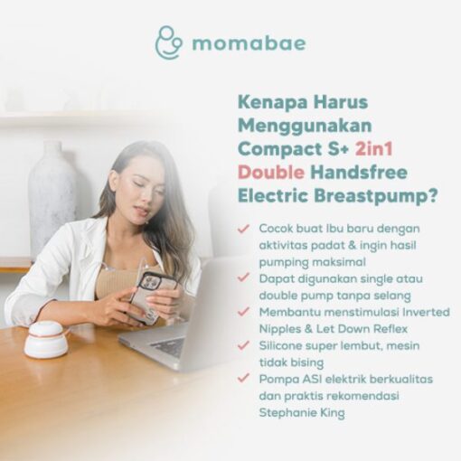 Momabae Compact S+ 2in1 Handsfree Breastpump - Gambar 7