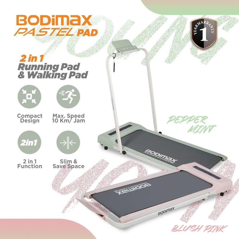 Bodimax Running Pad Treadmill Pastel - Pink - Gambar 6