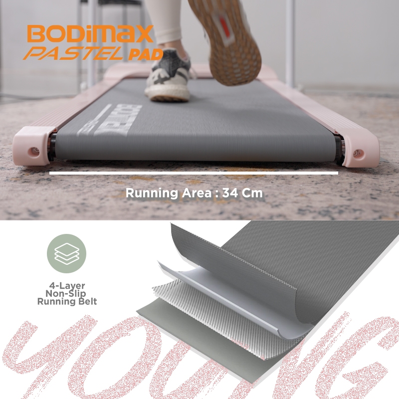 Bodimax Running Pad Treadmill Pastel - Pink - Gambar 4