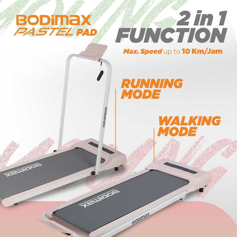 Bodimax Running Pad Treadmill Pastel - Pink - Gambar 3